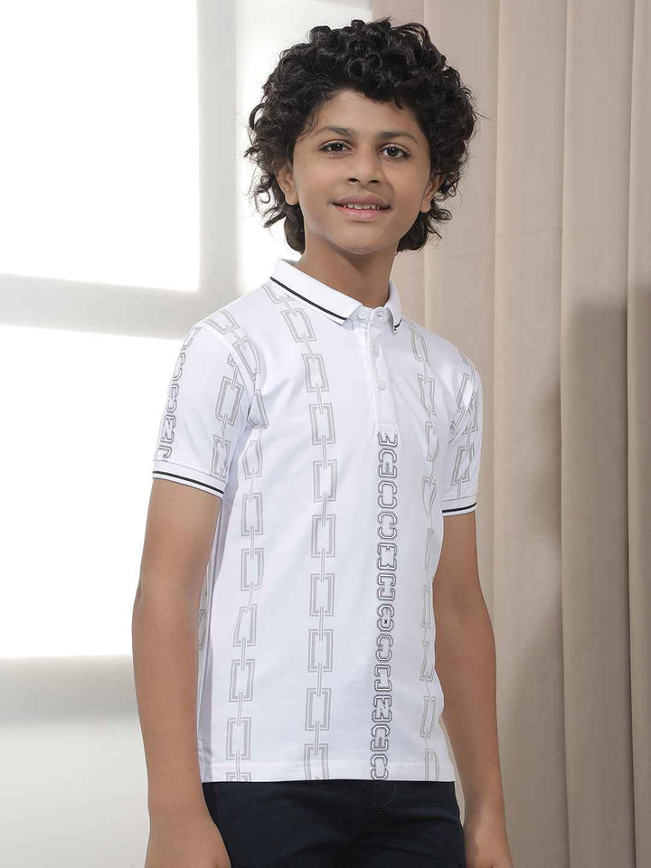 White Chain Printed T-Shirt
