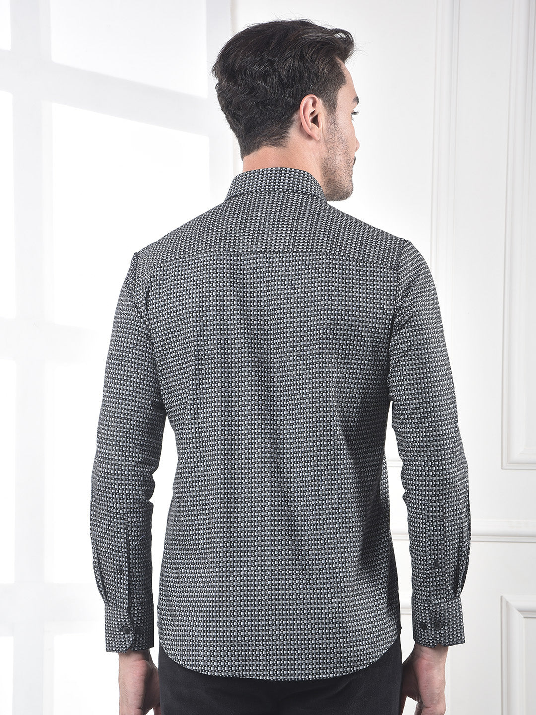 Black Printed 100% Cotton Shirt