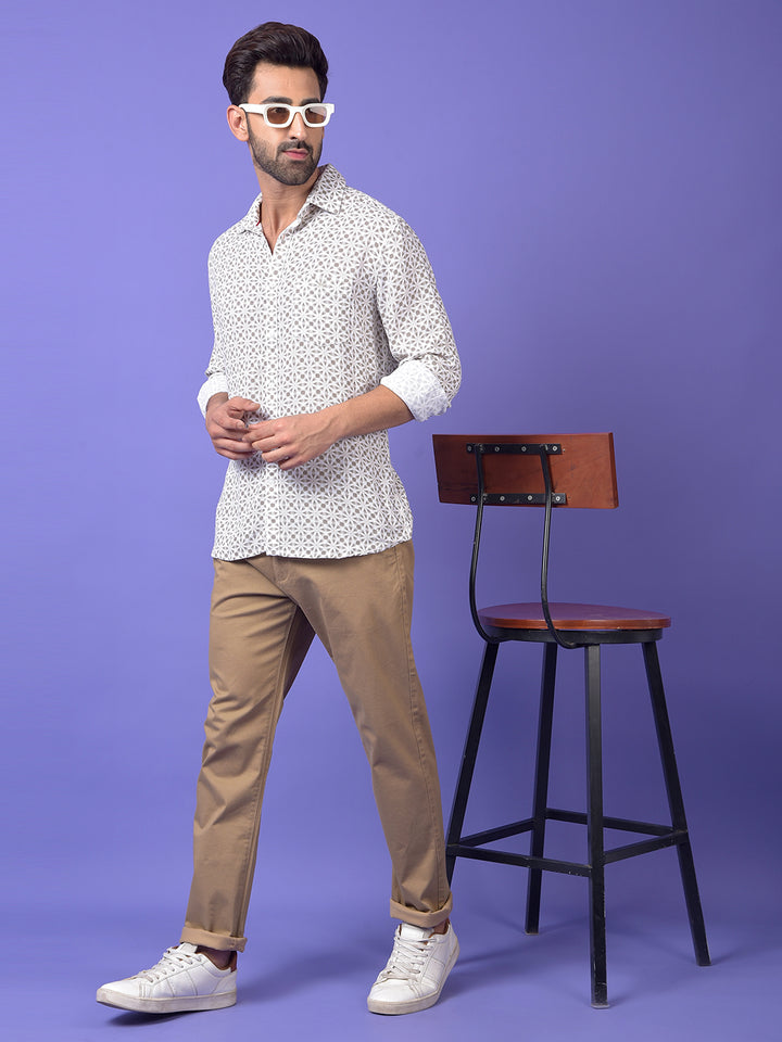 Grey Printed Shirt