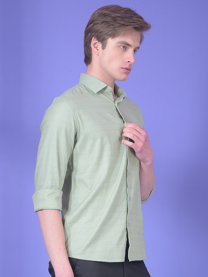 Solace Green Textured Shirt