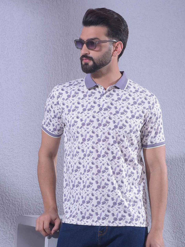 Purple Floral Print T-Shirt