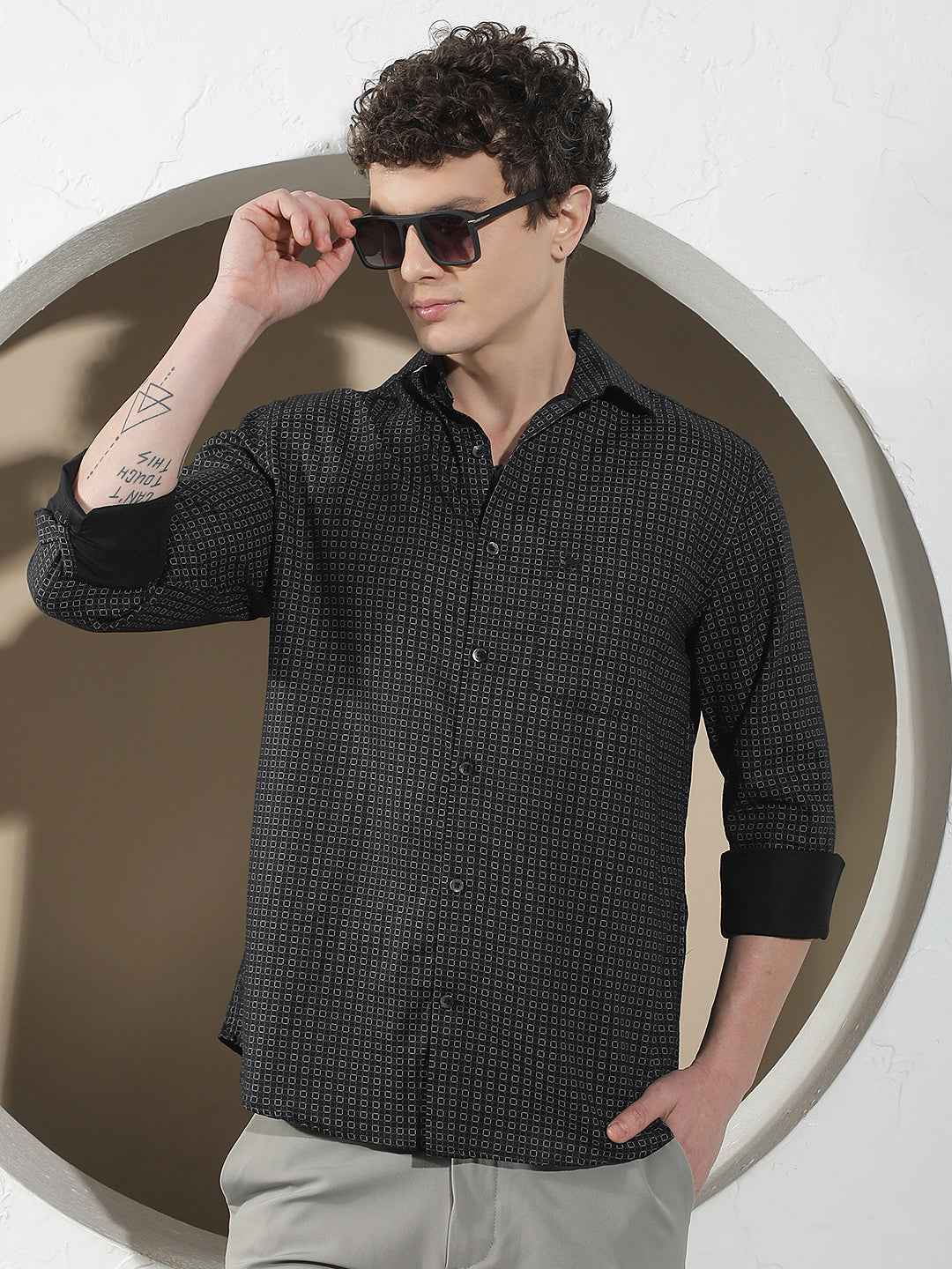 Trendy Black Printed Shirt