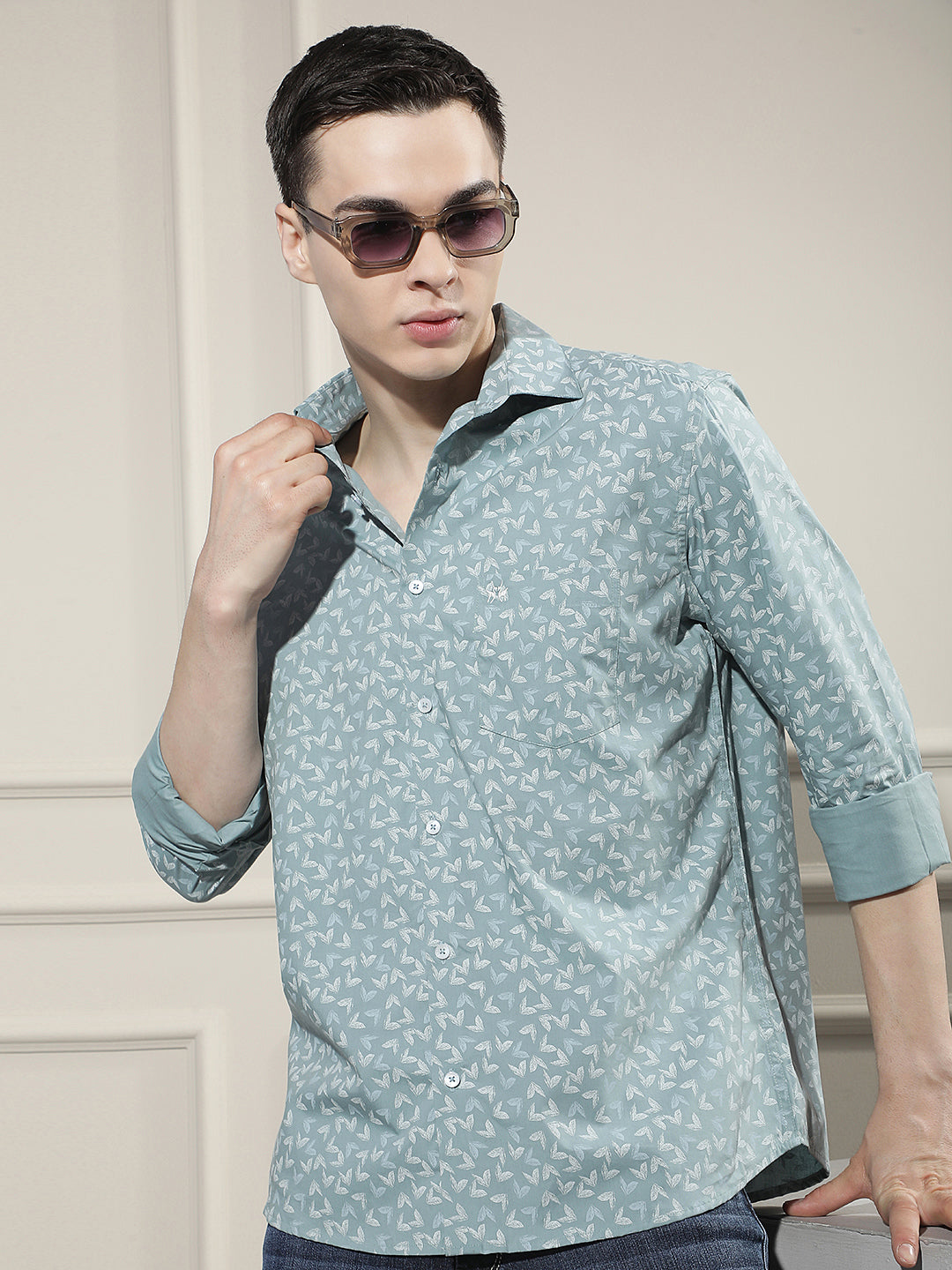 Chic Heather Grey Printed Shirt