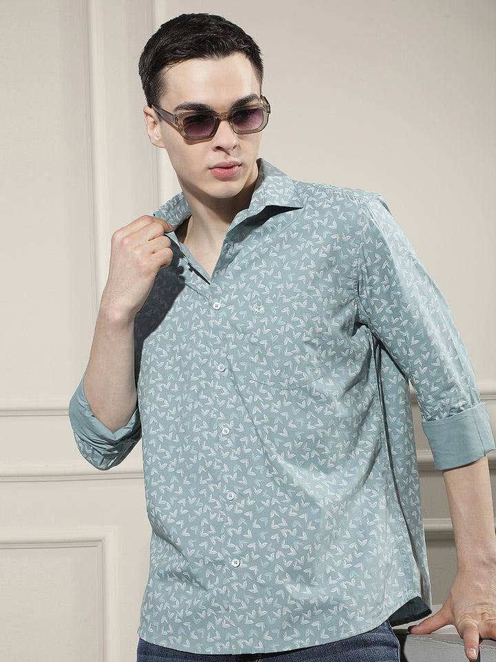 Chic Heather Grey Printed Shirt