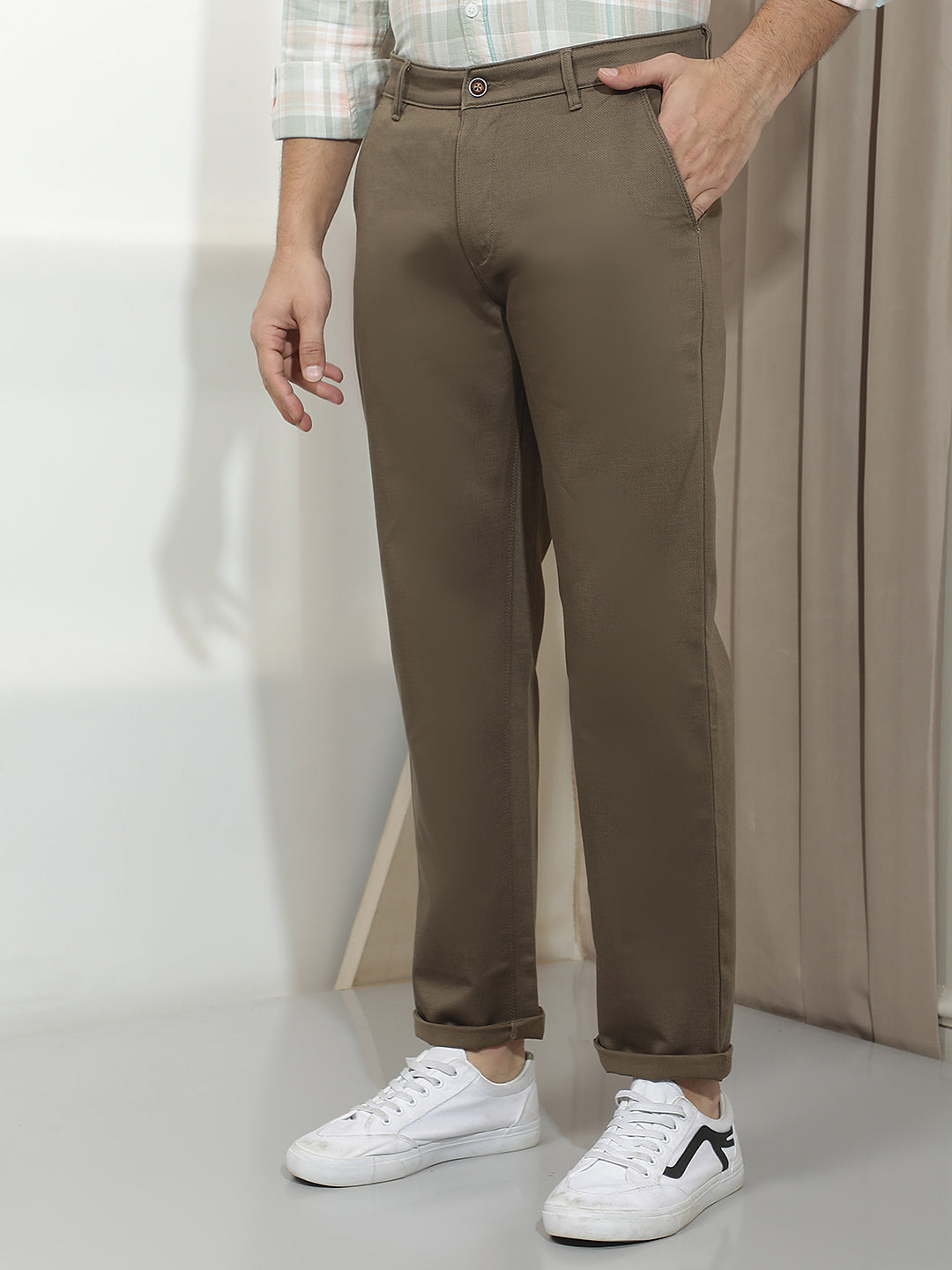 Brown Straight Trousers