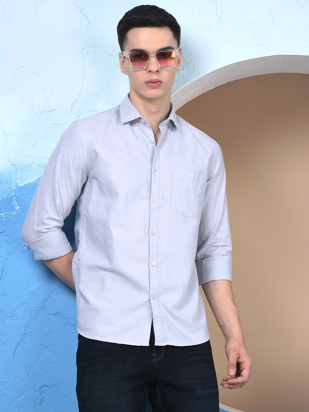 Misty Grey Pure Cotton Shirt