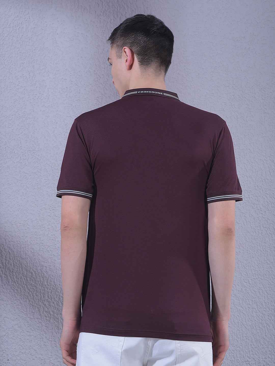 Wine Polo Neck T-Shirt