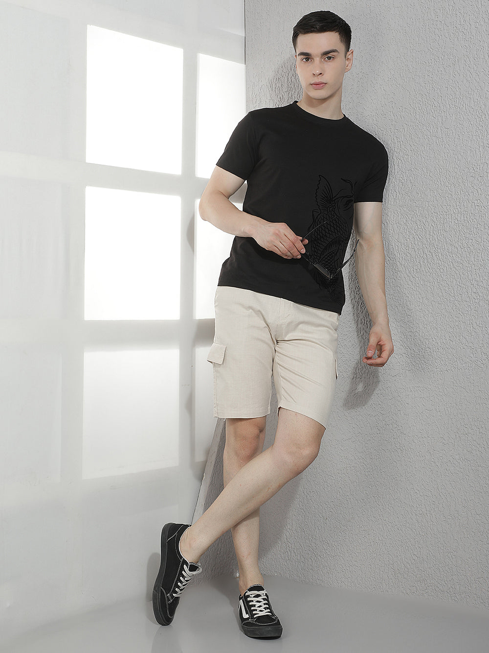 Beige 100% Cotton Shorts
