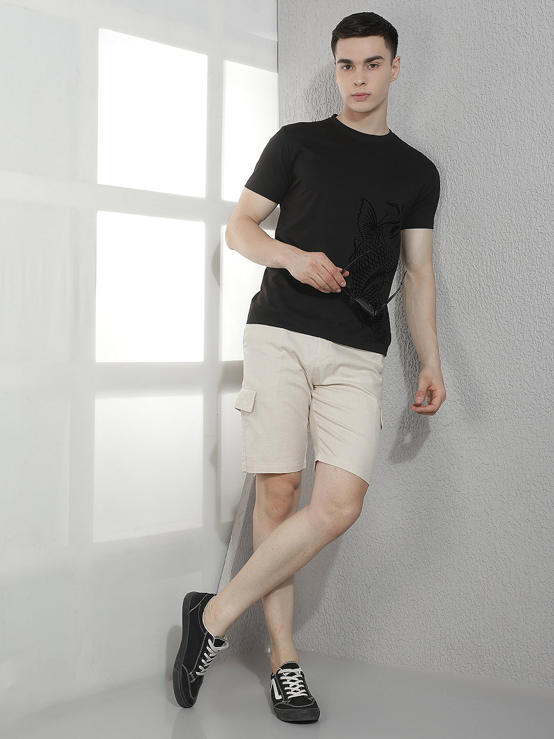 Beige 100% Cotton Shorts