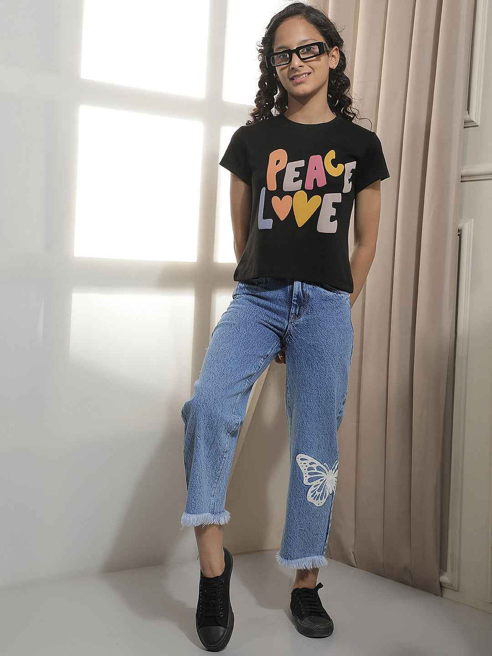 Black Typographic Print T-Shirt