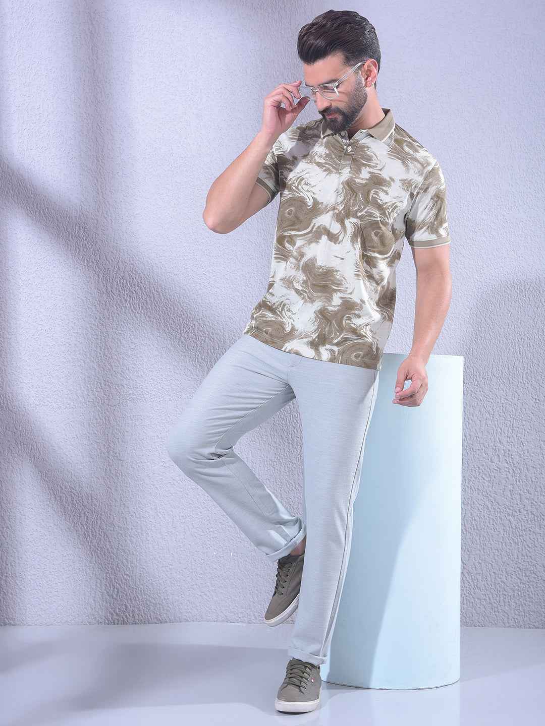 Brown Printed T-Shirt