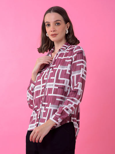 Wine Printed Shirt