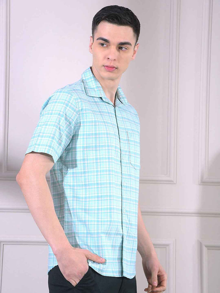 Green 100% Cotton Checked Shirt