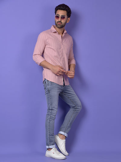 Pink Vertical Stripes Shirt