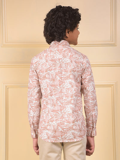 Red Floral Print 100% Cotton Shirt