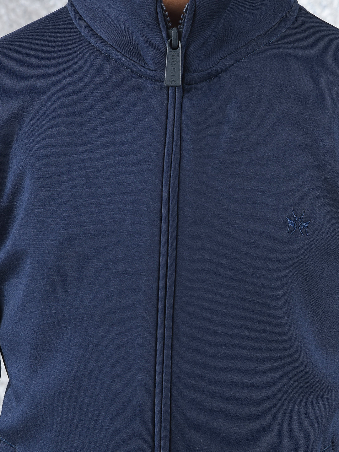 Stretch Fabric Navy Blue Sweatshirt