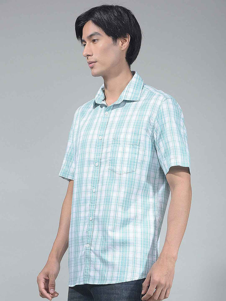 Green Checked 100% Cotton Shirt