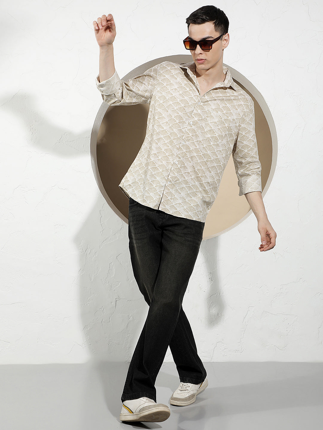 Modern Warm Tan Printed Shirt