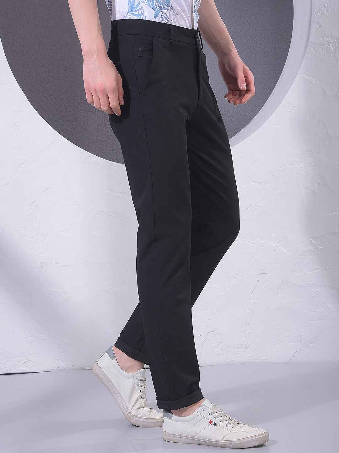 Black Clean Cut Trousers