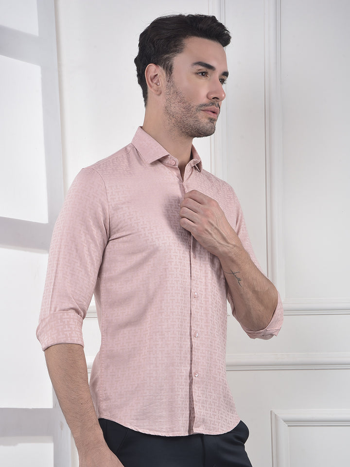 Pink Printed 100% Cotton Shirt