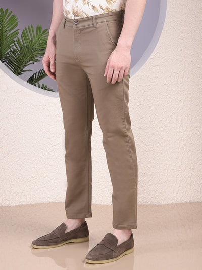 Snatched Khaki Straight Trousers