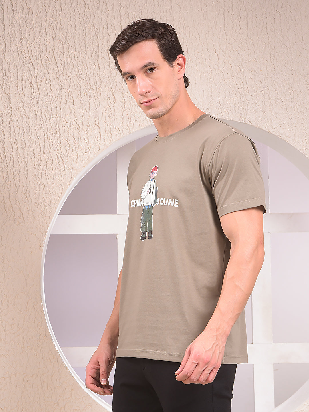 Olive Graphic Print T-Shirt
