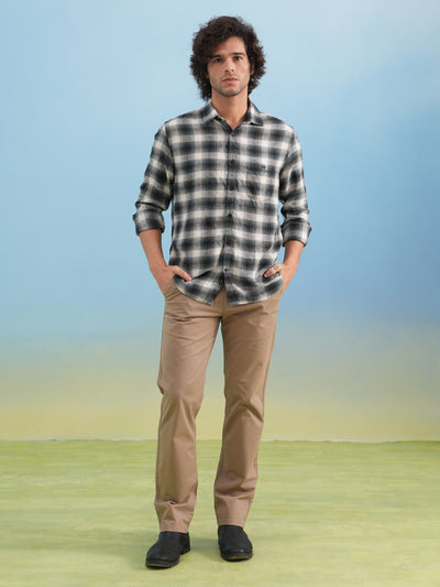 Green Checked Linen Shirt