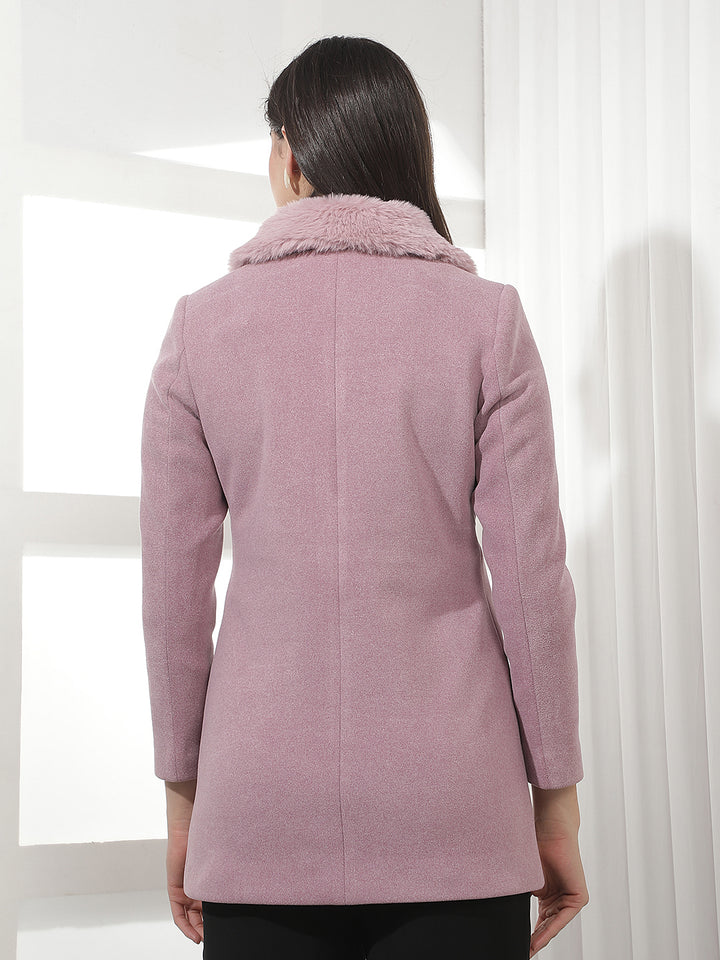 Purple Mid-Thigh Length Coat