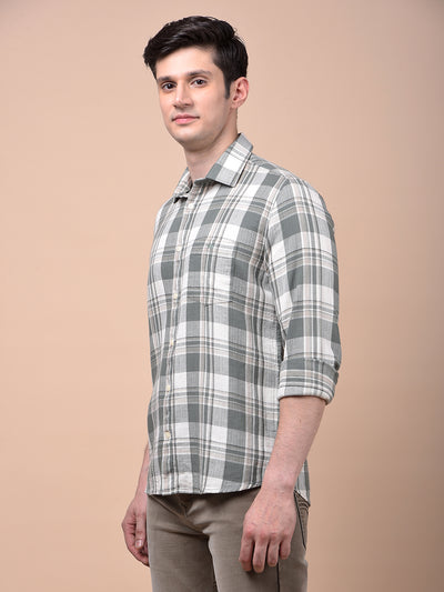 Green Checked 100% Cotton Shirt