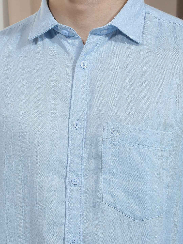 Blue Vertical Stripes Shirt