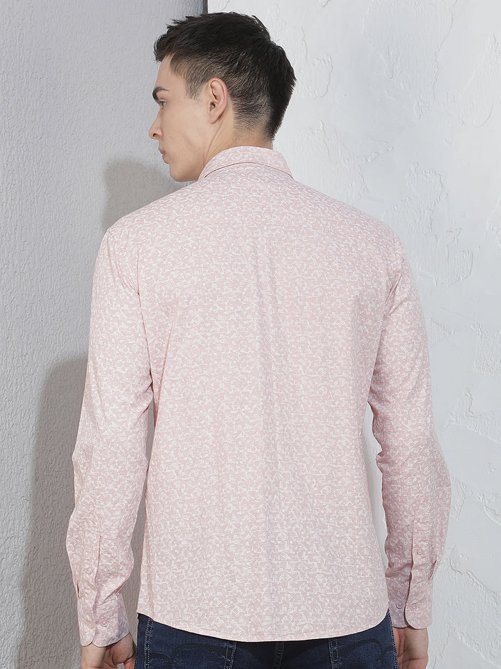 Pink Abstract Print Shirt