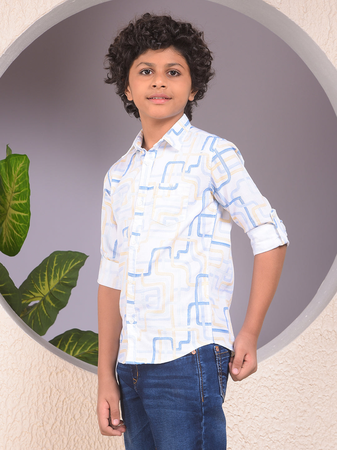 Feisty White Printed Shirt