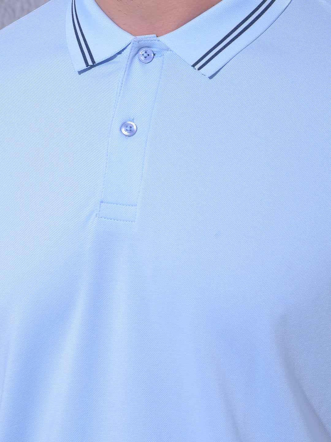 Blue Polo Neck T-Shirt