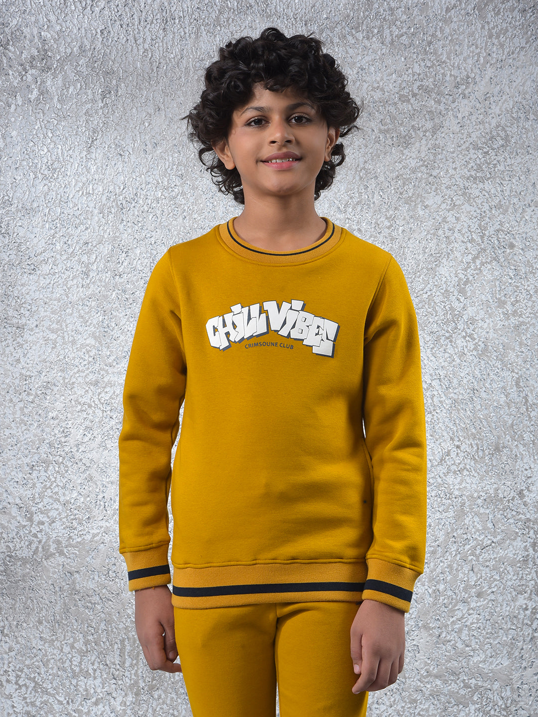 Mustard Typographic Print Sweatshirt