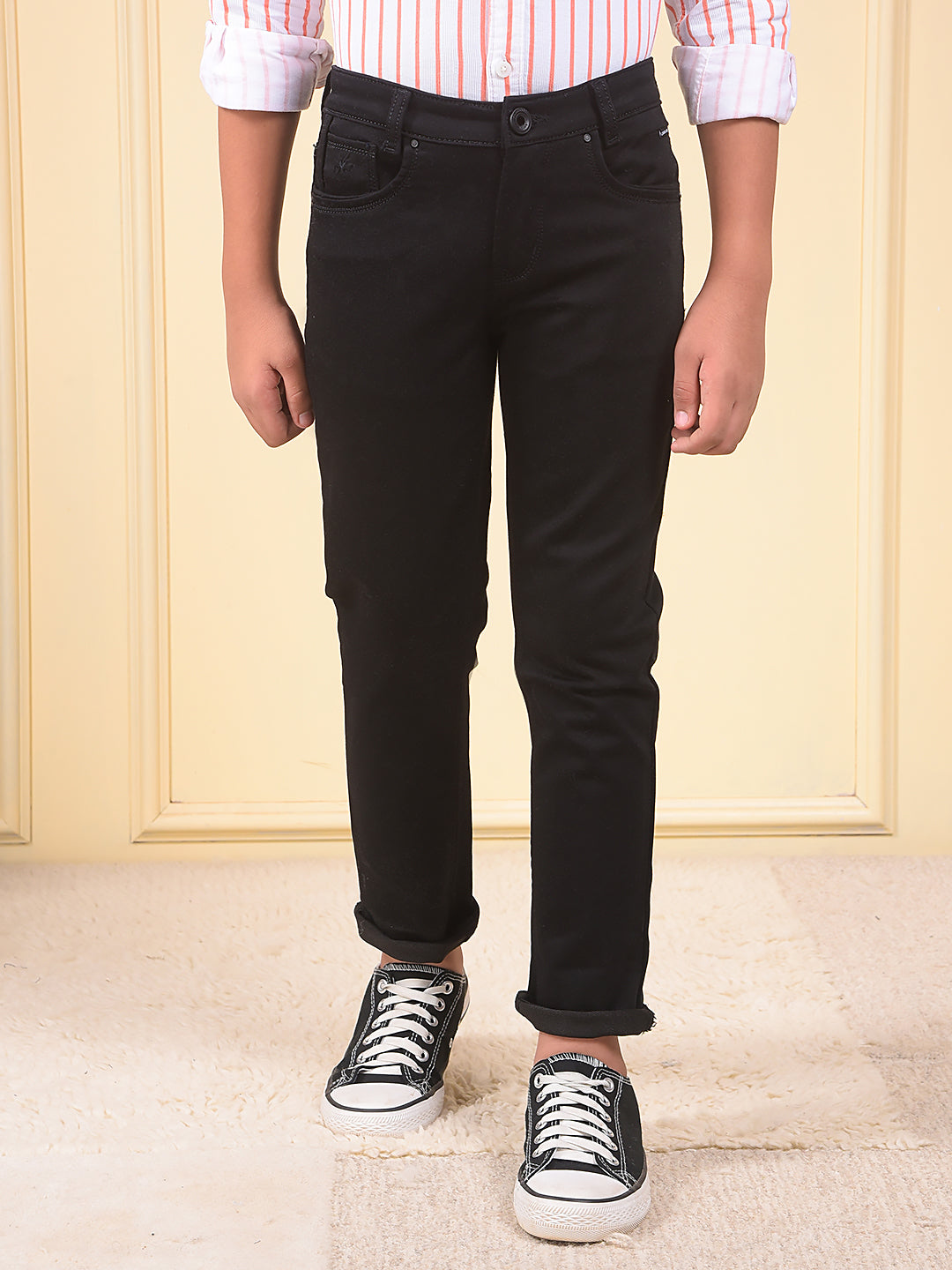 Dreamy Dark Wash Slim Fit Black Jeans