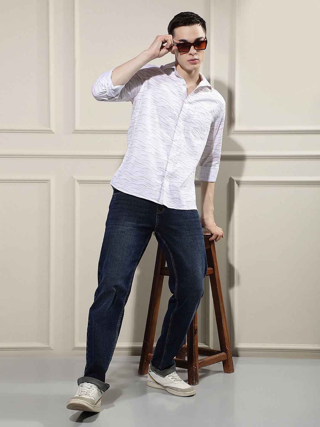 Beige Printed Shirt