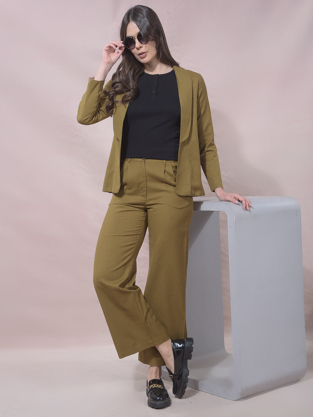 RiftSage Olive Wide Leg Trousers