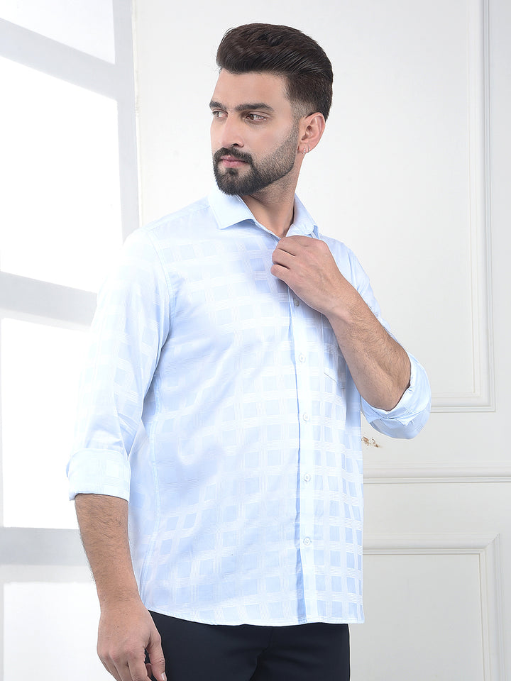Blue Checked 100% Cotton Shirt
