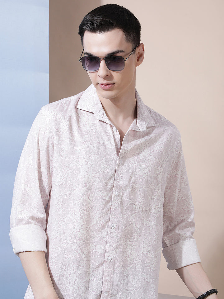 Pink Floral Print Shirt