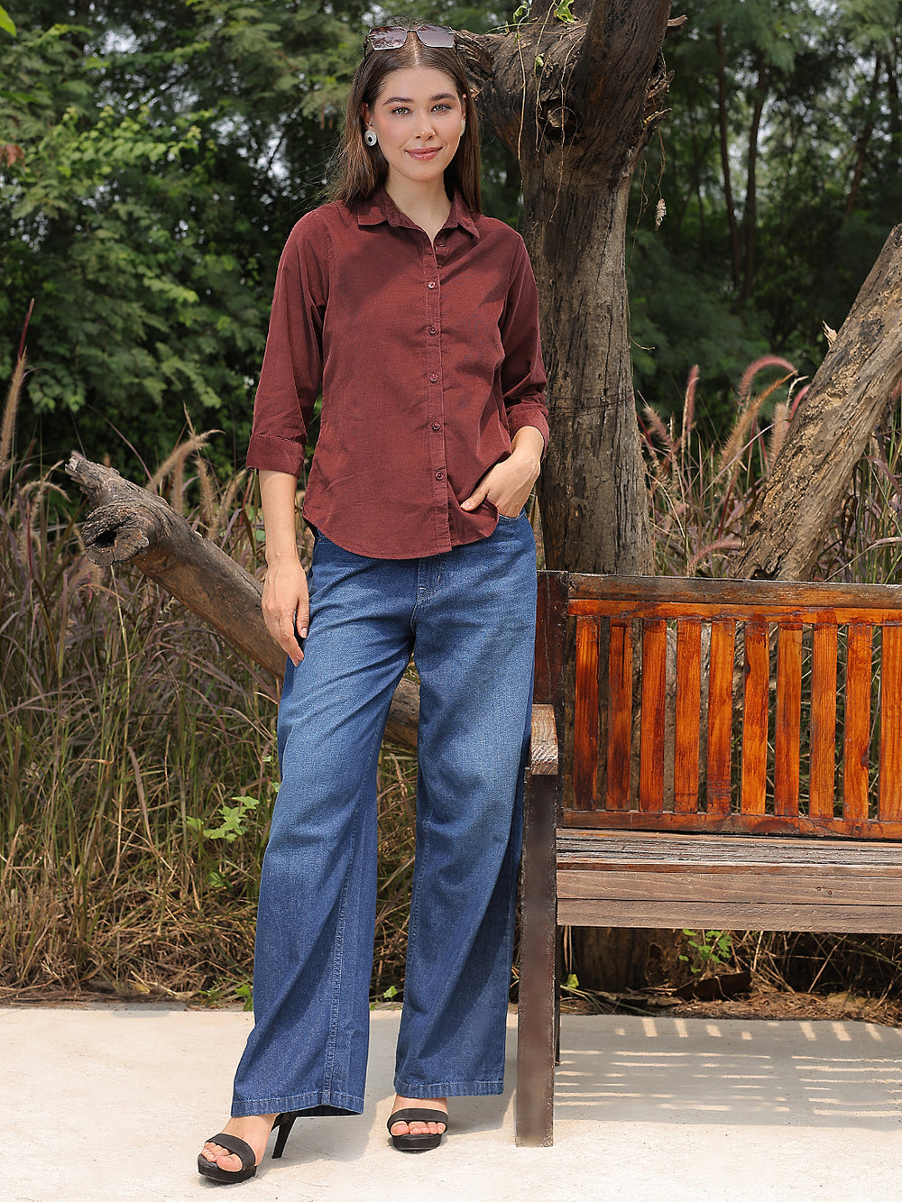 Classic Velvet Wine Corduroy Shirt