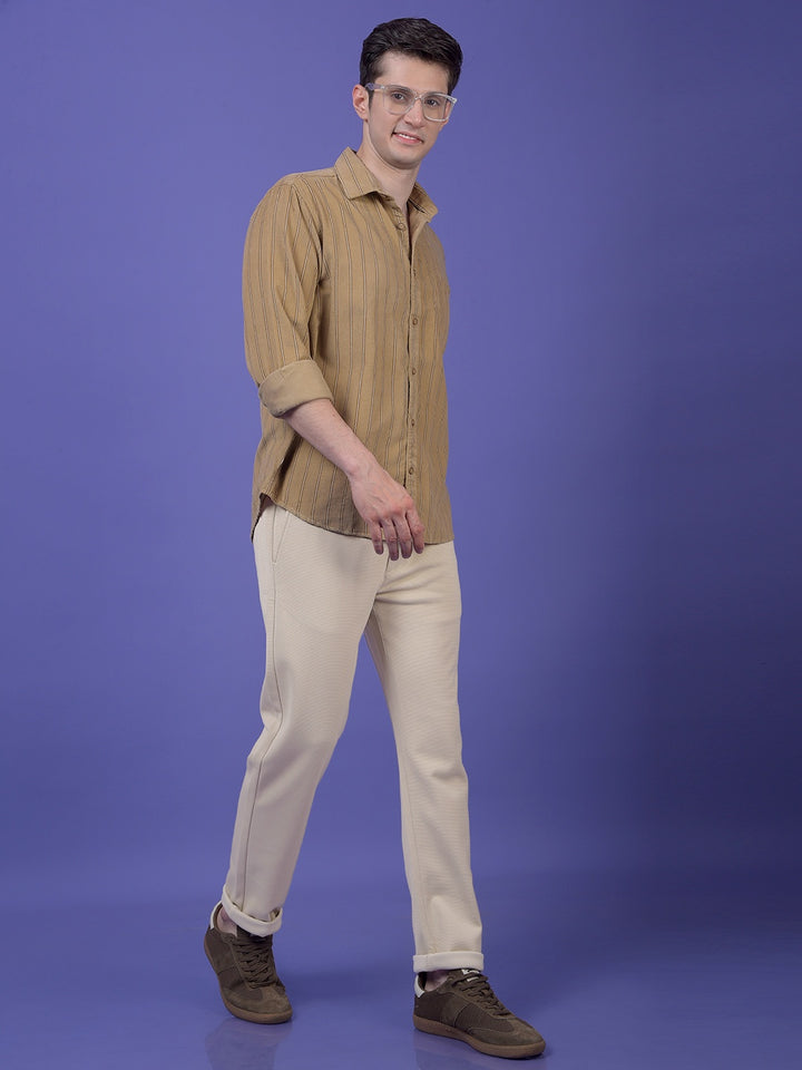 Light Beige Smooth Knit Trousers
