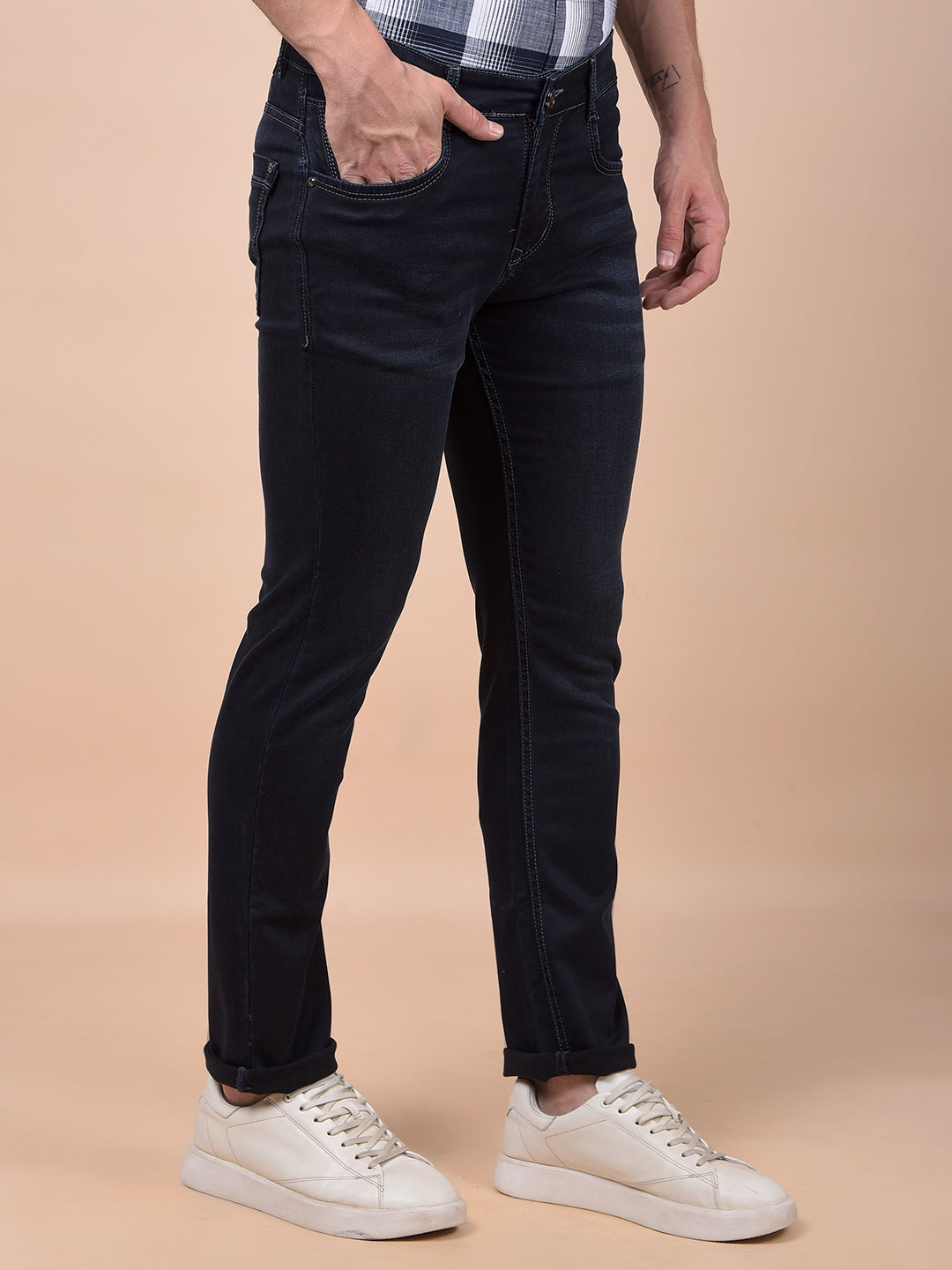Classique Navy Blue Straight Jeans