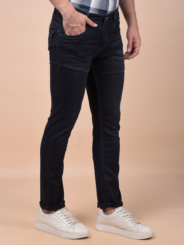 Classique Navy Blue Straight Jeans