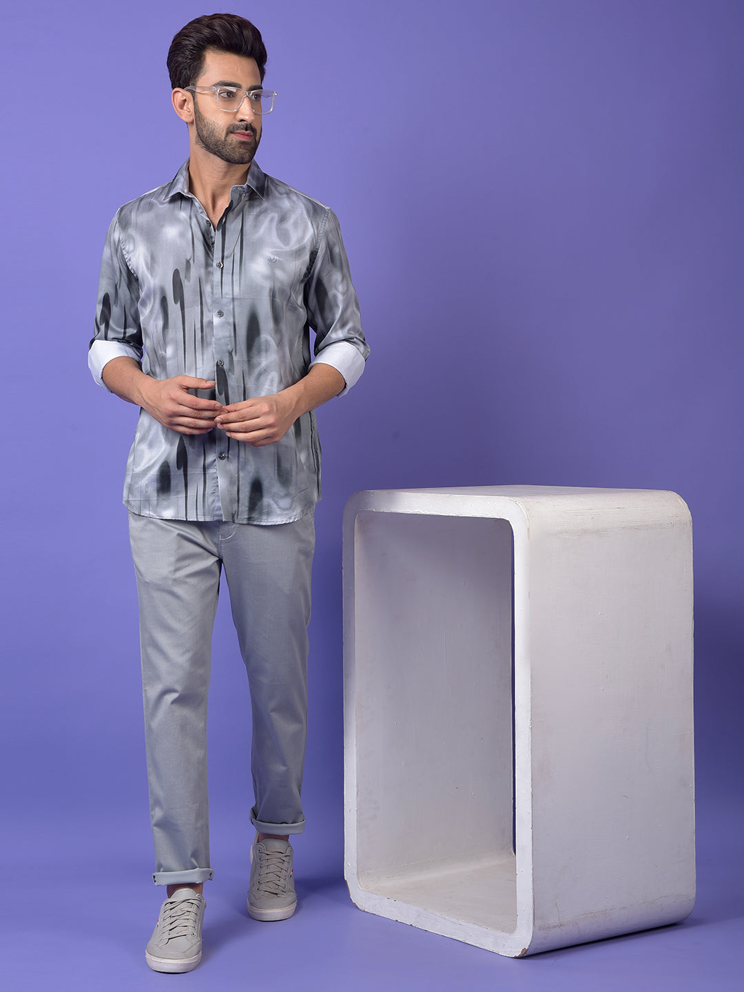 Grey Printed Shirt
