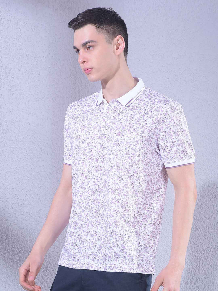 Purple Floral Print T-Shirt