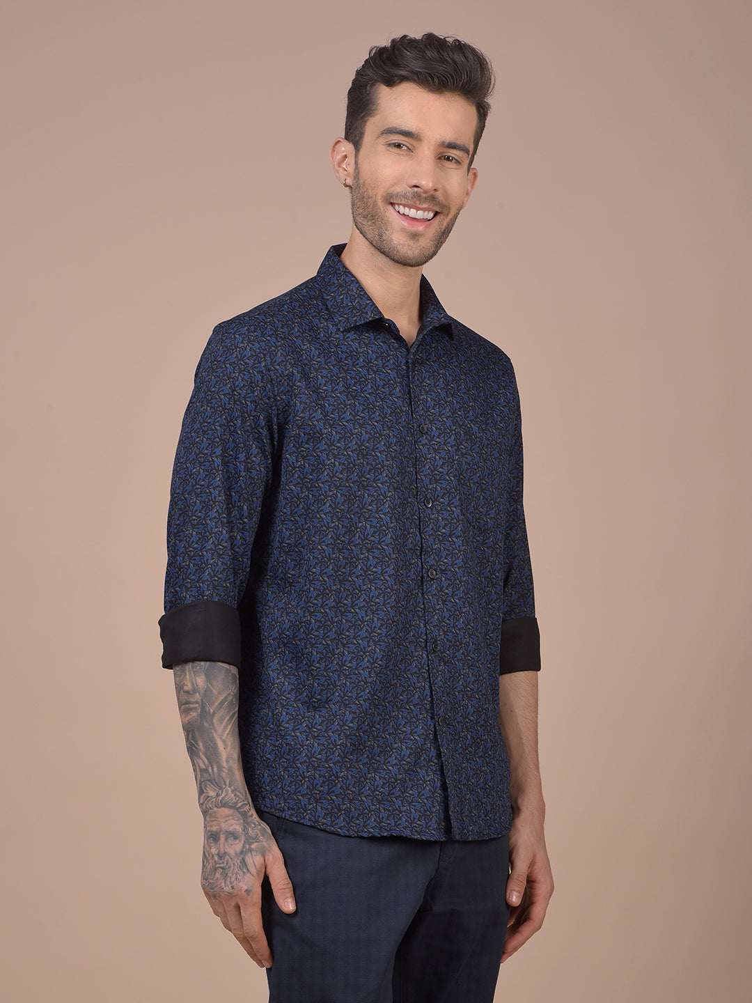 Blue Printed Shirt