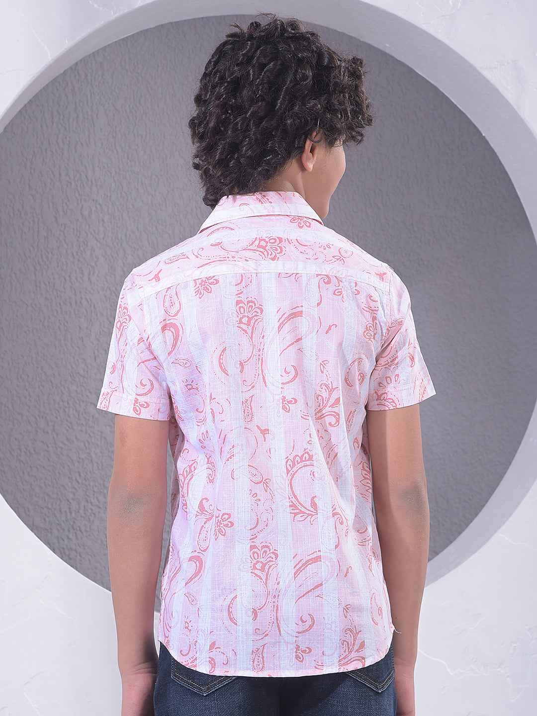Pink Paisley Print 100% Cotton Shirt
