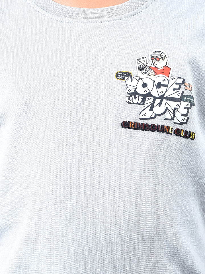 Grey Typographic Print T-Shirt
