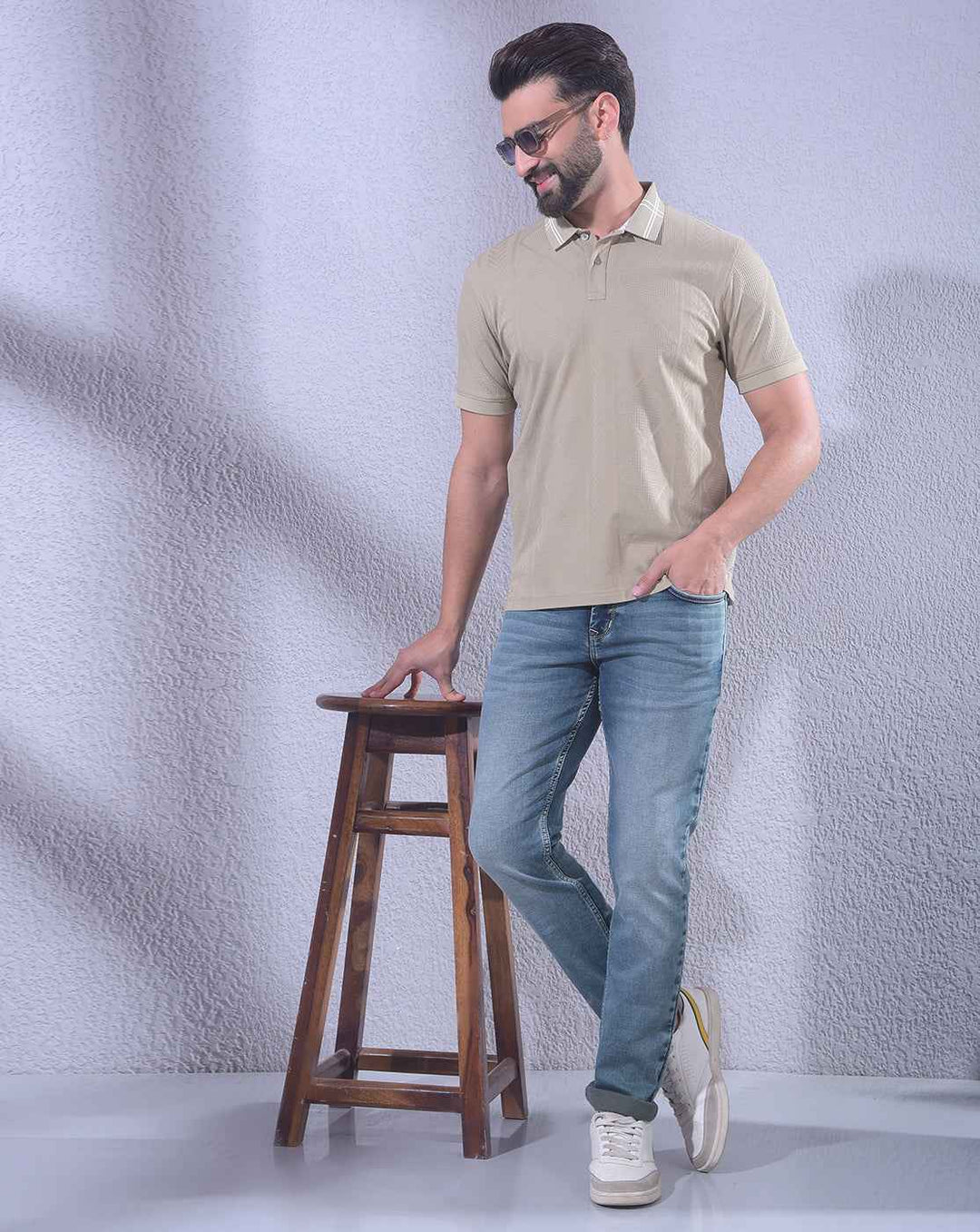 Fresh Light Blue Stretch Trendy Jeans