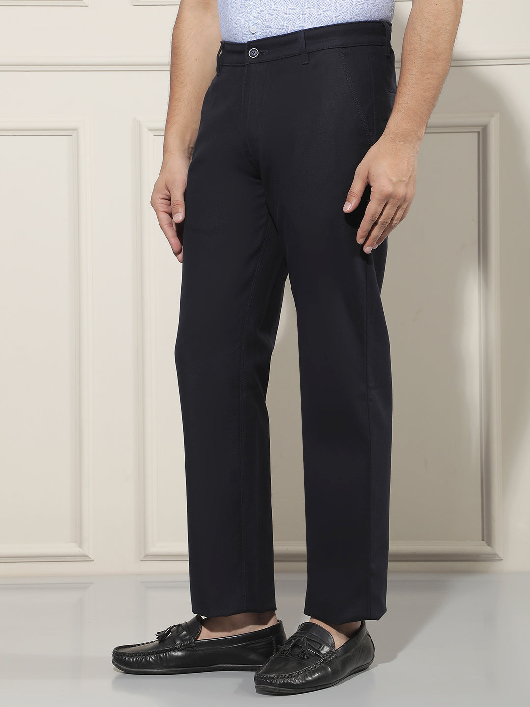 Navy Blue Straight Trousers